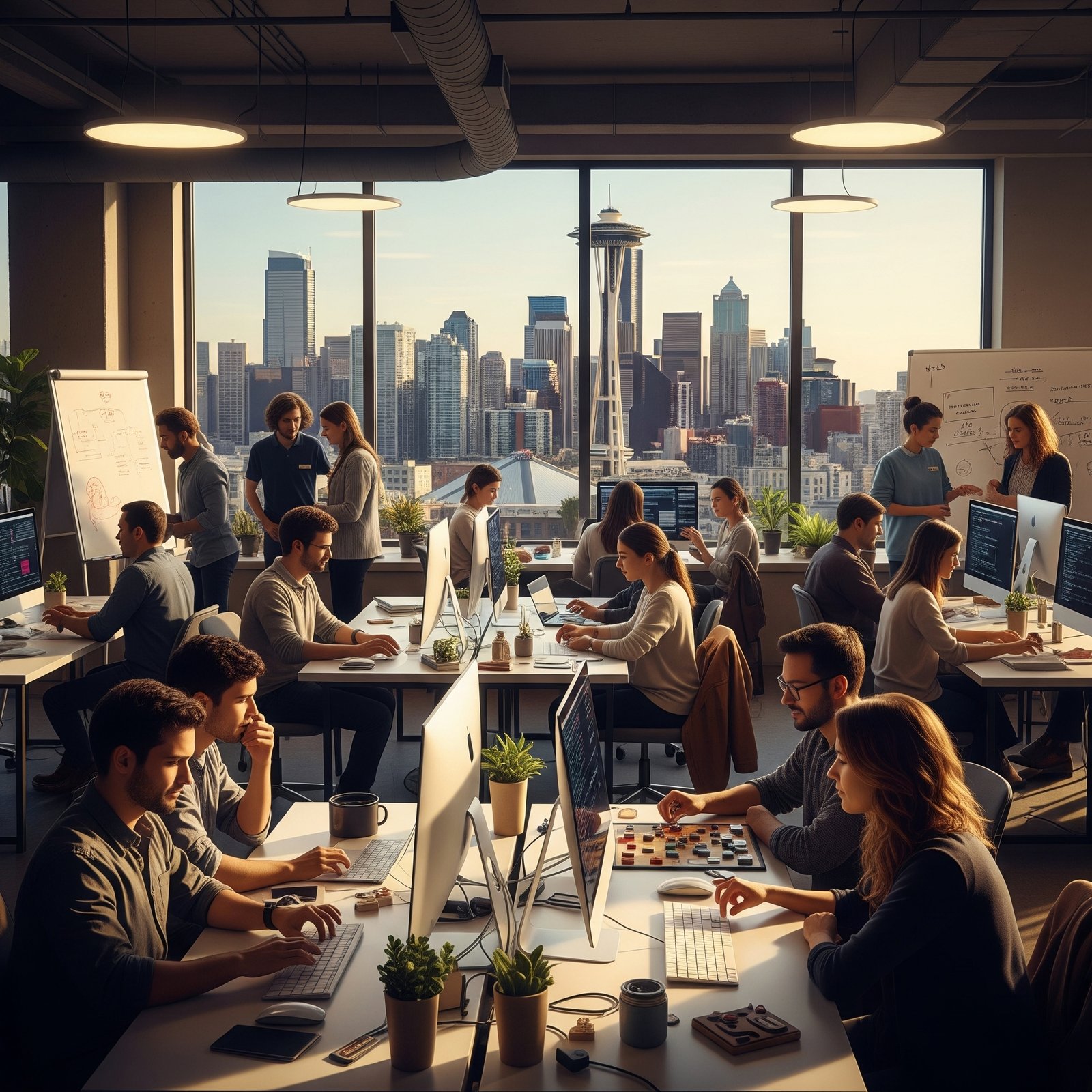 group of people working for a gaming company in seattle